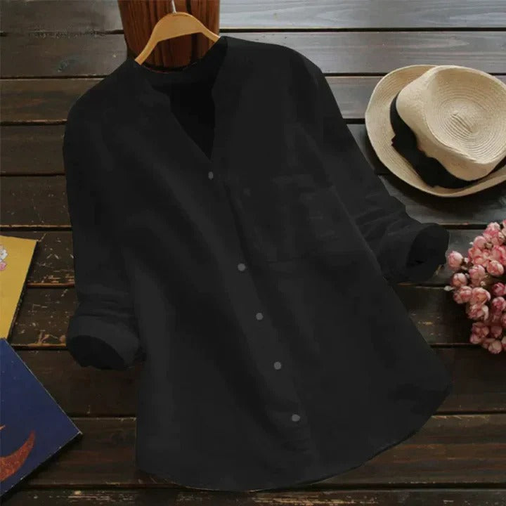 Dames casual top 'Roosje' met korte mouwen. Comfortabel losvallend overhemd, essentieel voor zomerkleding.