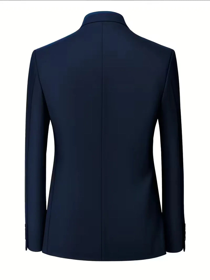 Elegante heren blazer met mandarijnkraag, slim fit pasvorm voor een gestroomlijnd silhouet.