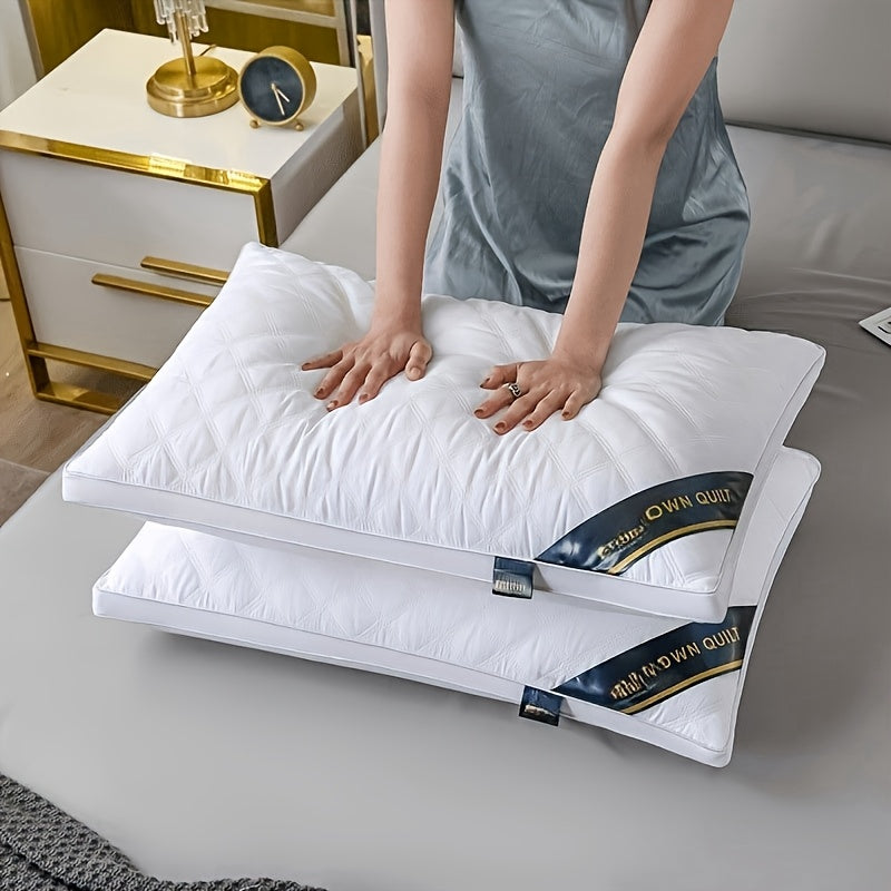 Set van twee zachte, ademende 3D polyester kussens met velours look. Hypoallergeen, wasbaar voor fris slaapcomfort.