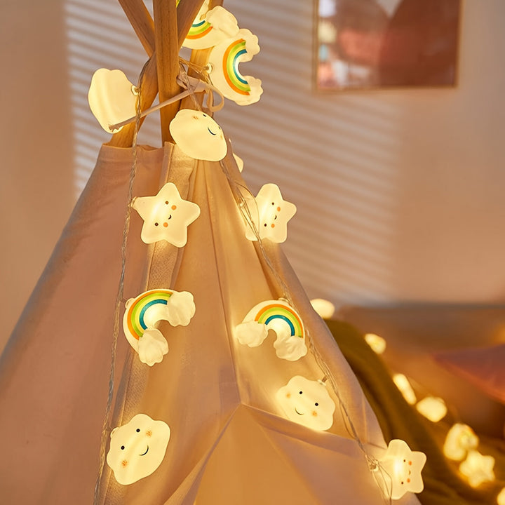Sfeervolle LED ster lampjes, onderdeel van de Magische string lights; perfect voor kinderkamer of feest.