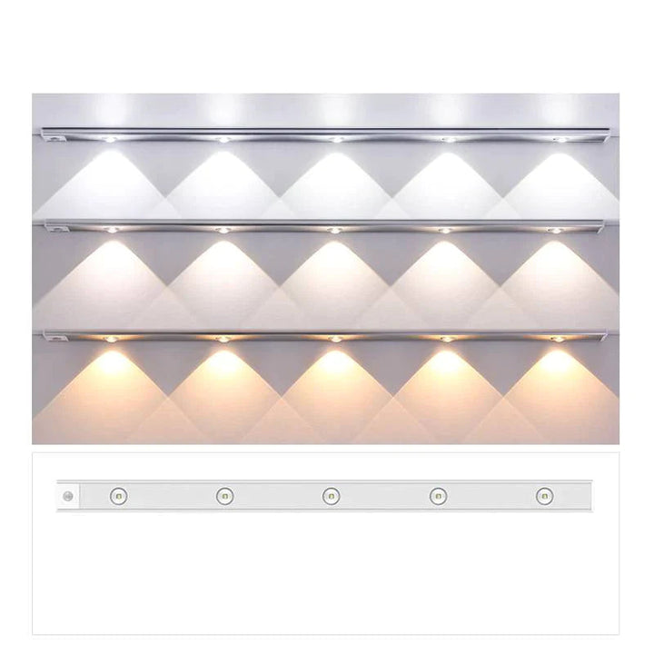 Detail van de bewegingssensor op de slimme draadloze LED wandlamp, voor automatische en handige verlichting.