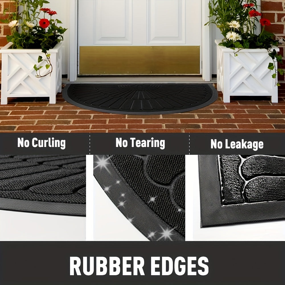 Onderhoudsvriendelijke halfronde rubberen mat, duurzaam & antislip, ideaal voor elke voordeur.