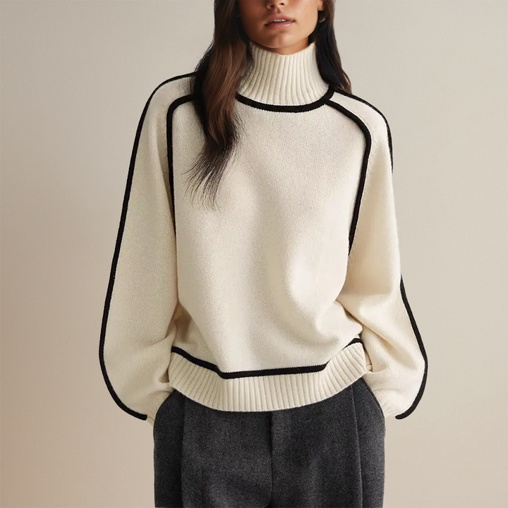 Warme en modieuze dames trui Althea, perfect voor koude winterdagen. Een comfortabele en elegante keuze.