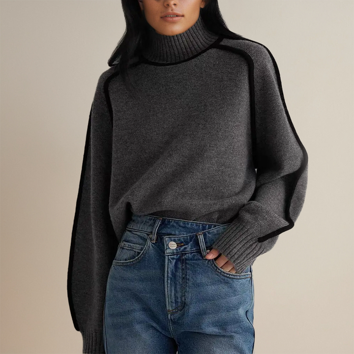 Modieuze dames trui Althea, zeer comfortabel en warm. Ideaal voor elegante wintermode en koude dagen.