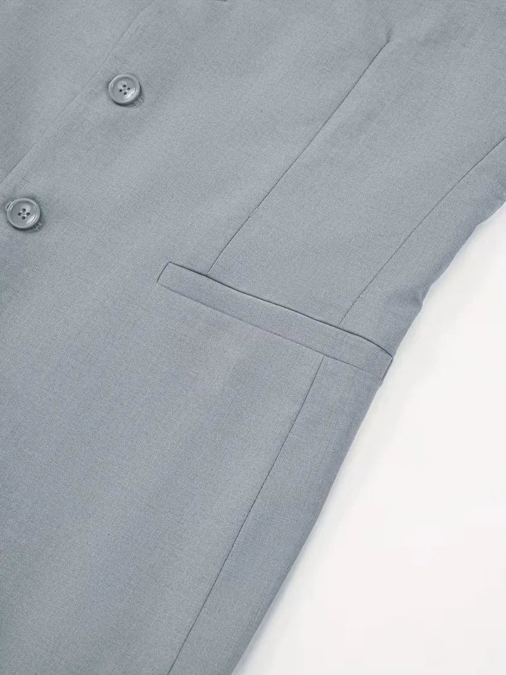Herenmode blazer, slim fit, met unieke mandarijnkraag voor een gedistingeerde look.