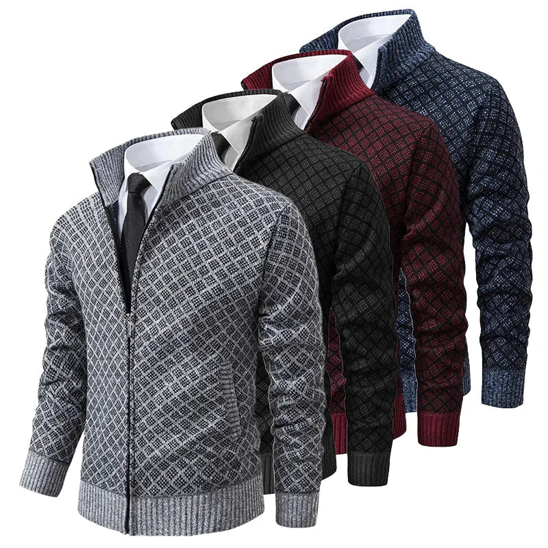 Veelzijdig heren lente vest met rits en geometrisch patroon, casual en stijlvol voor elke dag.