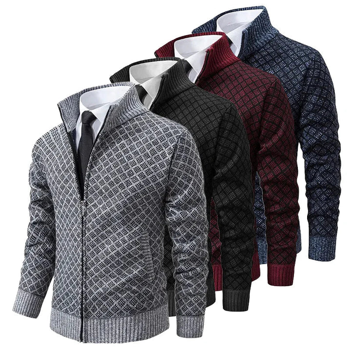 Veelzijdig heren lente vest met rits en geometrisch patroon, casual en stijlvol voor elke dag.
