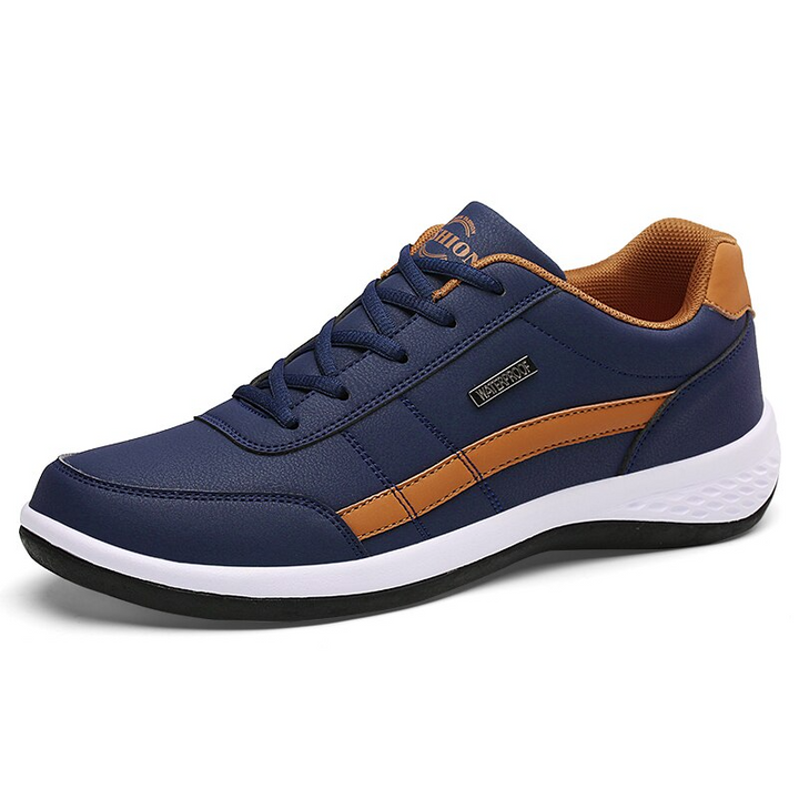 Zwarte orthopedische herenschoenen met superieure voetondersteuning en comfort, ideaal voor dagelijks casual gebruik.