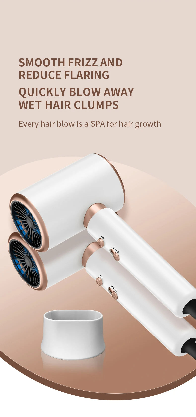 Krachtige 2400W föhn, speciaal ontworpen voor professionele haarverzorging.