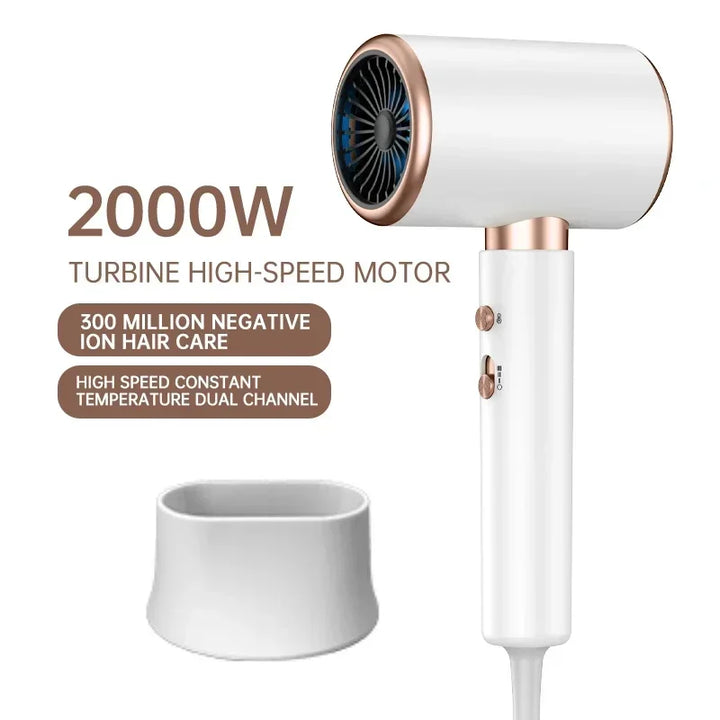 De 2400W föhn met ionen, voor pluisvrij en glanzend haar na elke wasbeurt.