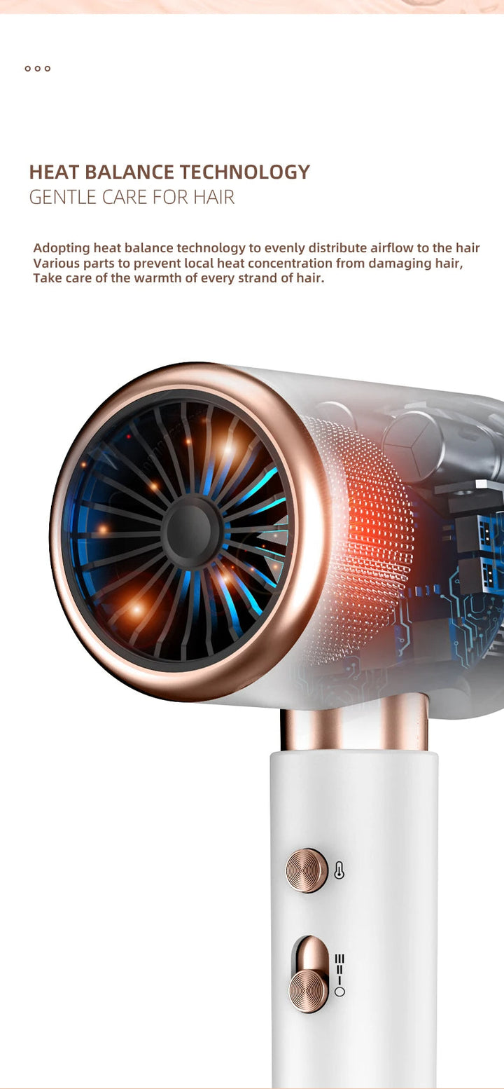 Professionele haardroger 2400W, creëert volume en glans zonder pluizen.