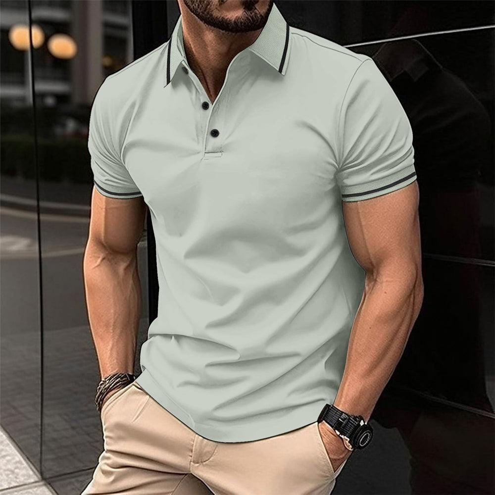 Comfortabele herenpolo van zacht materiaal, ideaal voor casual zomerkleding en dagelijks draagcomfort.