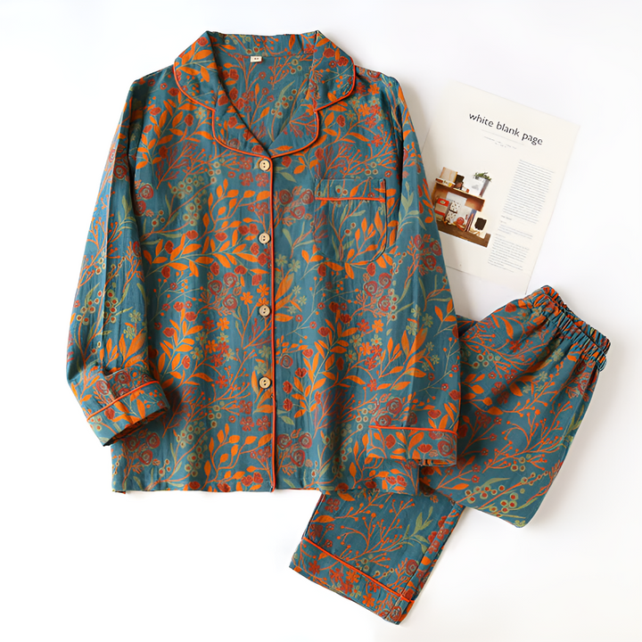 Dames katoenen loungewear set voor ultiem comfort en stijlvolle ontspanning. Heerlijk als vrijetijdskleding.