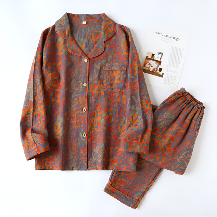 Comfortabel dames huispak van zacht katoen, ideaal voor stijlvol ontspannen thuis. Perfecte loungewear.