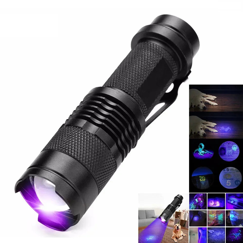 Krachtige LED UV zaklamp voor nauwkeurige vlekdetectie en grondige hygiëne inspectie in elk huishouden.