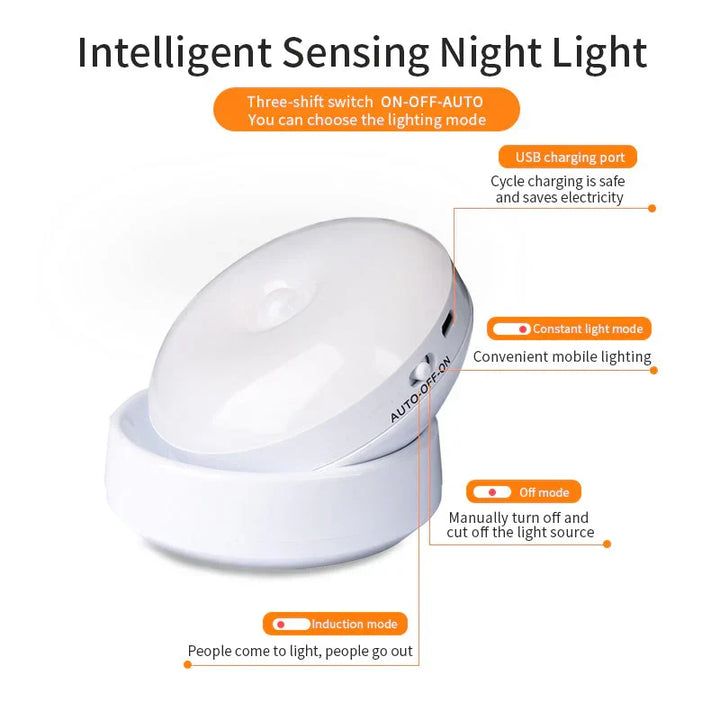 Elara draadloze nachtverlichting met slimme bewegingsdetectie. LED lamp voor optimale veiligheid en comfort.