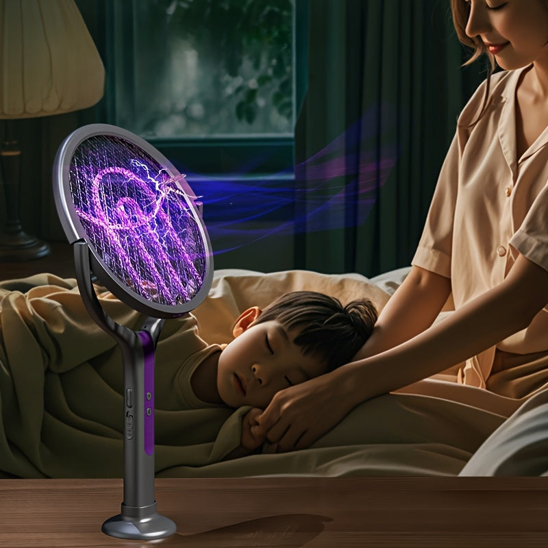 Elektrische muggenzapper met UV-licht en uitschuifbare steel, perfect voor muggenvrije zomeravonden buiten.