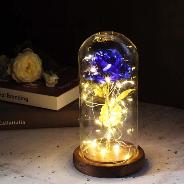 Romantisch geschenk: LED eeuwige roos in glazen stolp, perfect voor Valentijn, Moederdag of verjaardag.