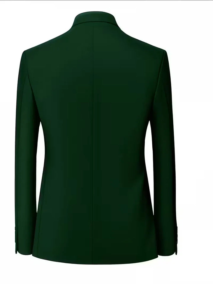Slim fit heren blazer met mandarijnkraag, lange mouwen, voor een professionele uitstraling.