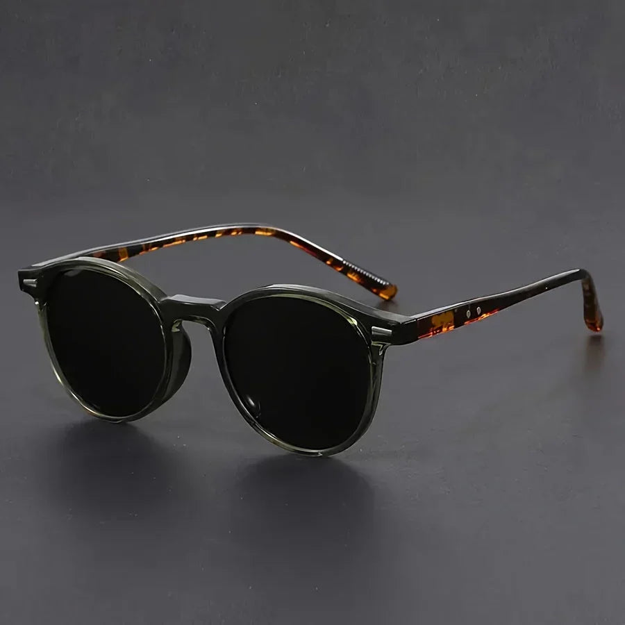 Stijlvolle retro heren zonnebril rond, een trendy accessoire voor elke man; lichtgewicht en comfortabel.