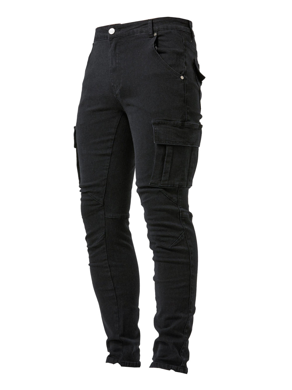 Stijlvolle heren cargo jeans met handige extra zakken en een moderne slim fit, perfect voor streetwear.