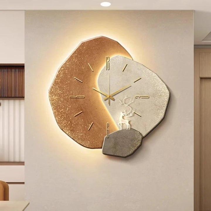 Houten Scandinavische wandklok, minimalistisch design, perfect voor woning en kantoor.