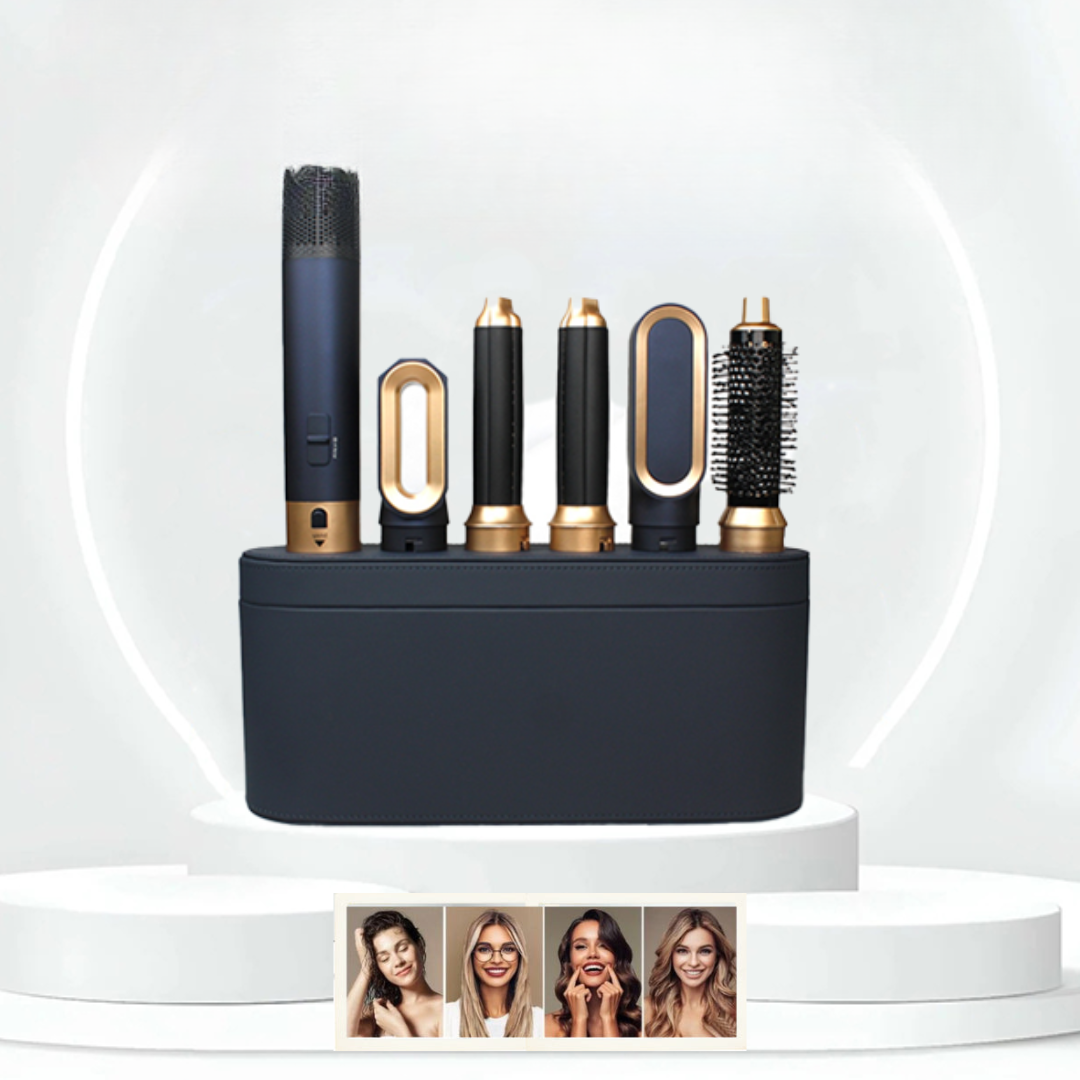 Dames AuraStyle 5-in-1 multi haarstyler met ionische technologie voor snel en gezond haar stylen, krullen en föhnen.