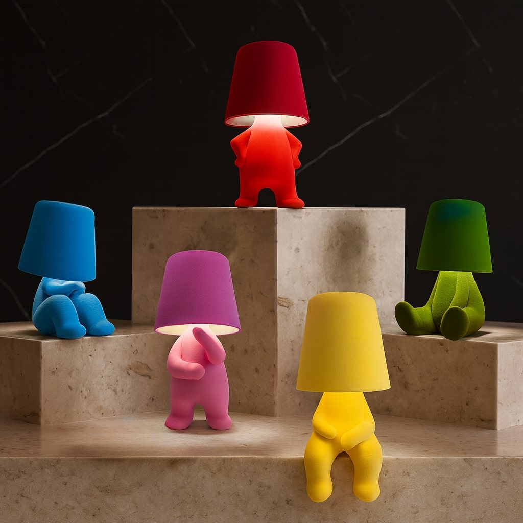 Moderne GlowFigur tafellamp, ideaal voor kinderkamer of slaapkamer sfeerverlichting.