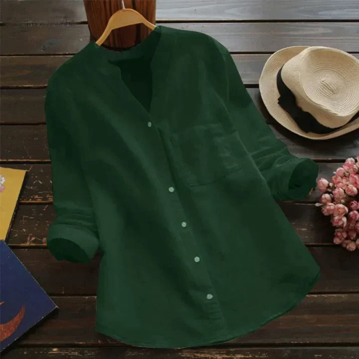 Losvallende dames blouse 'Roosje' met korte mouwen, comfortabel en modieus voor zomerse damesmode.