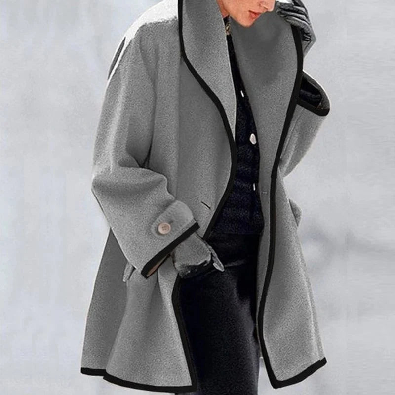 Lange dames wollen winterjas Emma, modieus en comfortabel voor een chique winterlook.