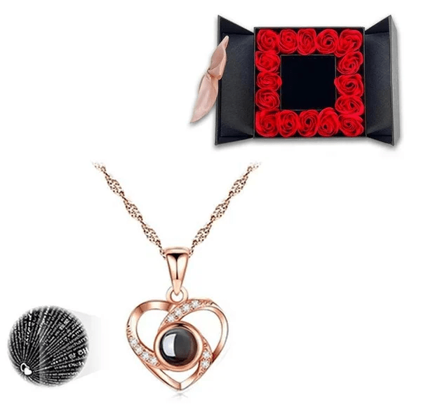 Elegante 'Ik hou van jou in 100 Talen' halsketting, een romantisch sieraad en uniek liefdescadeau voor haar.
