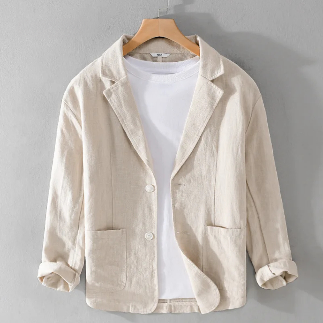 Heren casual-chique blazer met comfortabele pasvorm, perfect voor een moderne look.