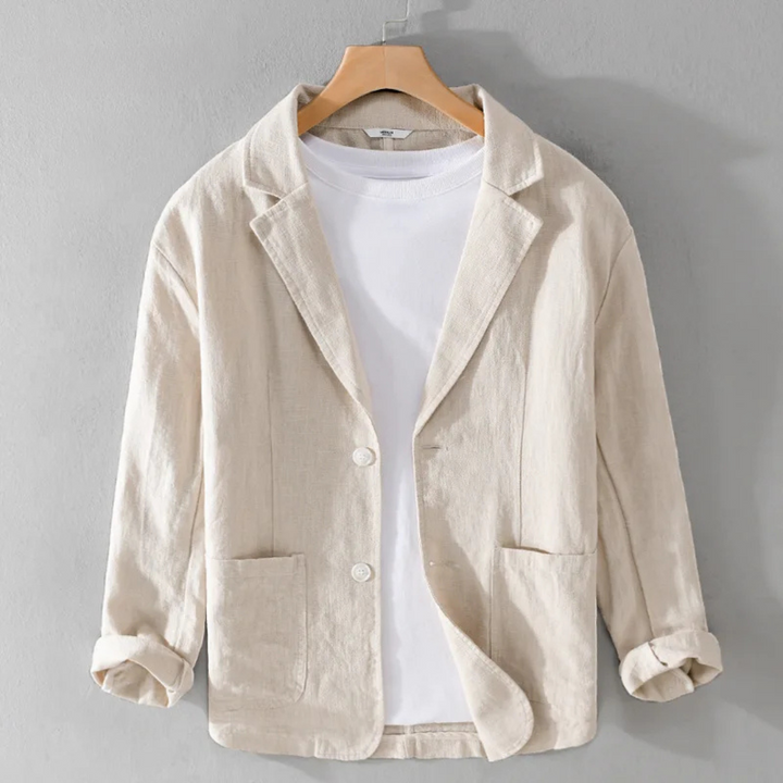 Heren casual-chique blazer met comfortabele pasvorm, perfect voor een moderne look.