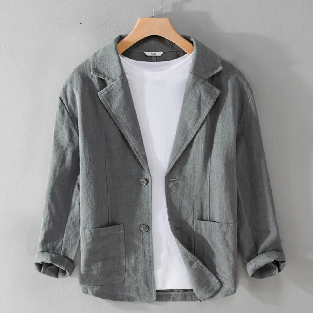 Stijlvolle casual-chique herenblazer, combineert elegantie met optimaal draagcomfort.