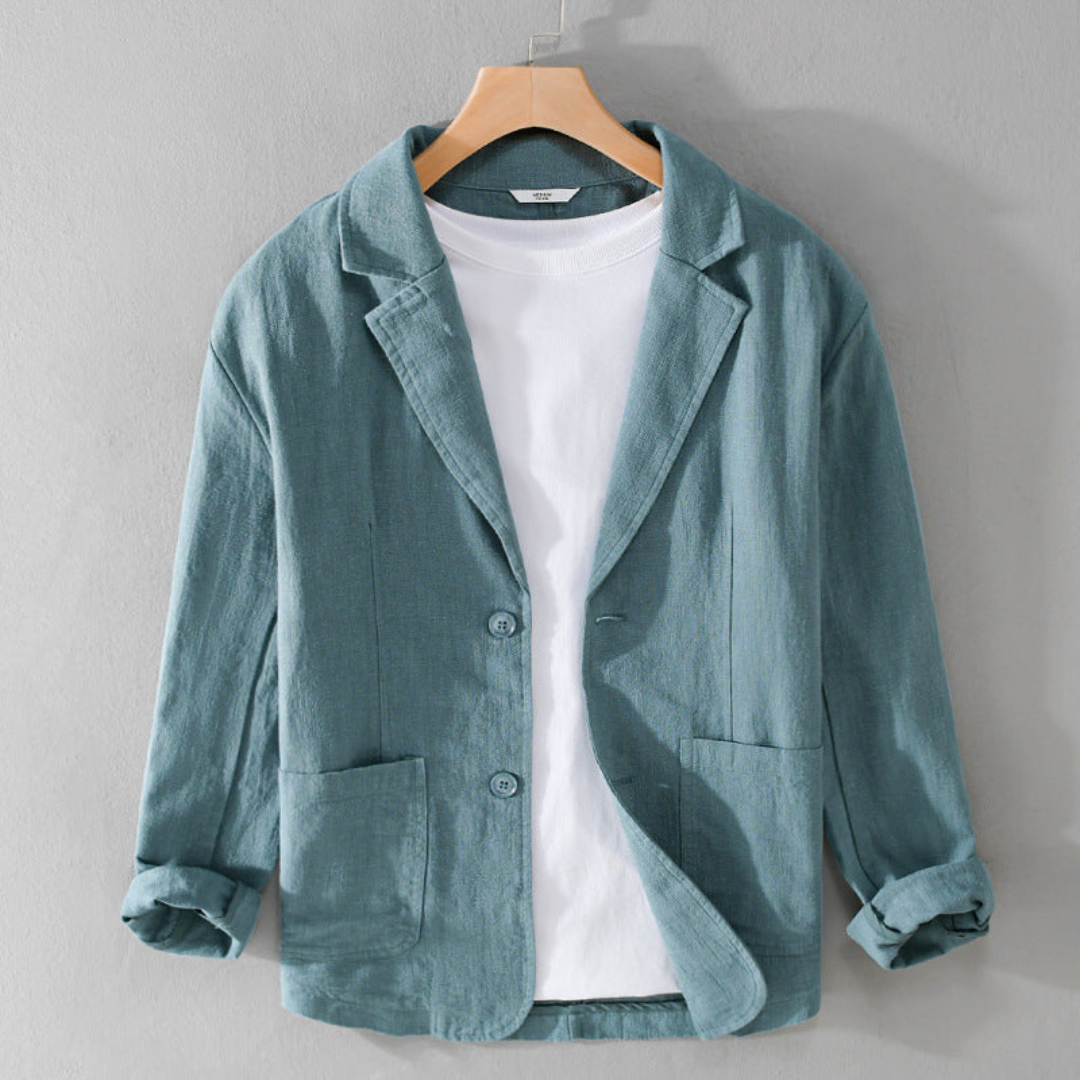 Moderne heren blazer met comfortabele pasvorm, ideaal voor een smart casual of zakelijke outfit.