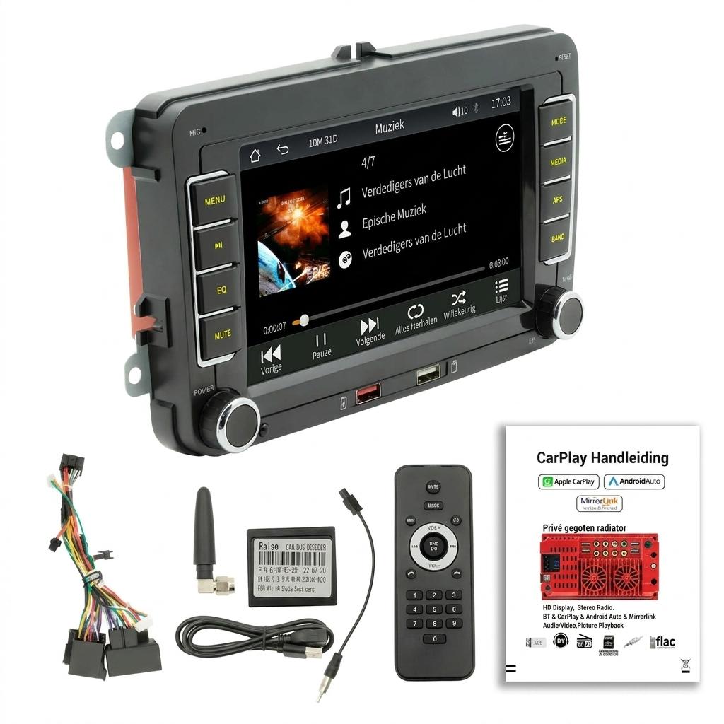 Stijlvolle 7-inch MP5 speler autoradio met HD touchscreen en Bluetooth, een complete upgrade voor uw auto.