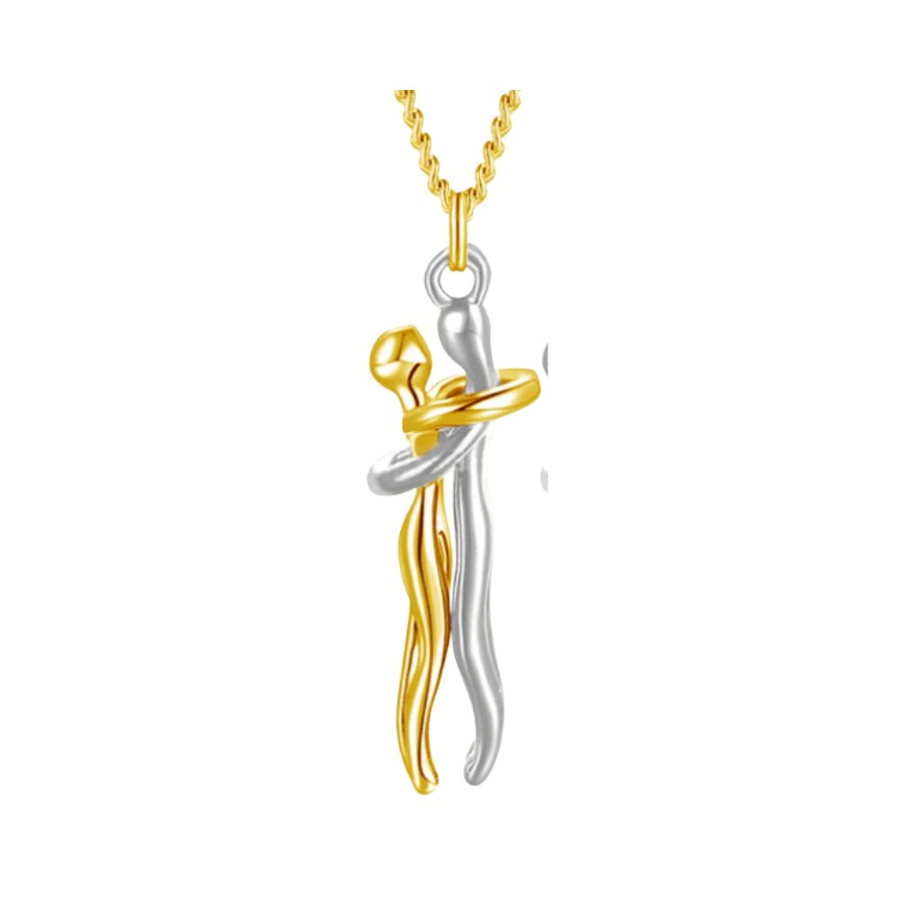 Elegante HugNecklace koppelketting in geschenkdoos, een betekenisvol jubileum cadeau voor geliefden.