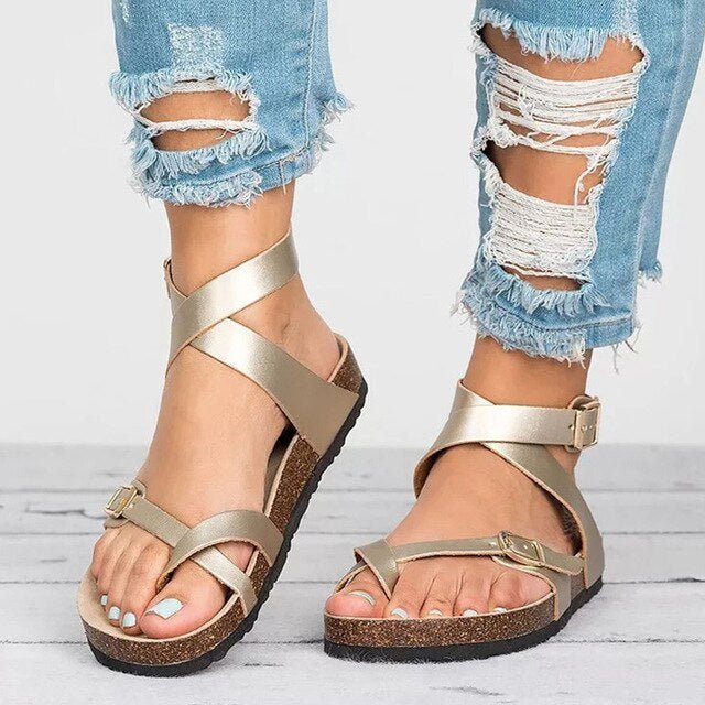 Comfortabele Selena platte dames sandalen, ideaal voor dagelijks gebruik en vakantie, met uitstekend loopcomfort.