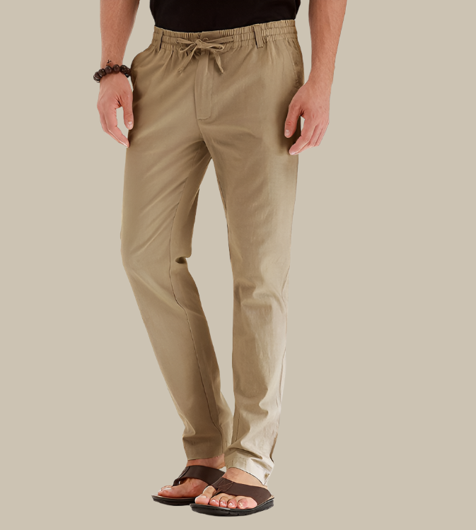 Stijlvolle en comfortabele heren zomerbroek met elastische tailleband, ideaal voor elke casual gelegenheid.