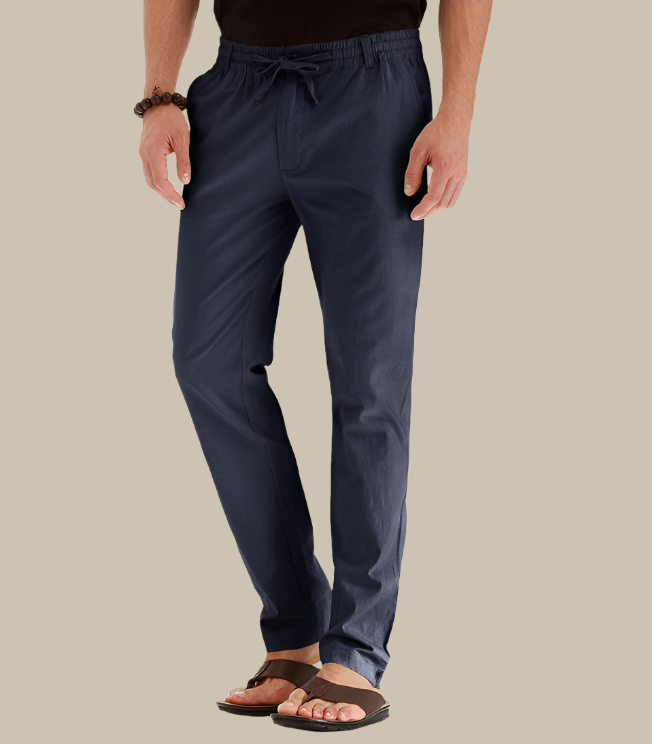 Heren vrijetijdsbroek, casual zomerstijl met elastische tailleband, perfect voor warme dagen.