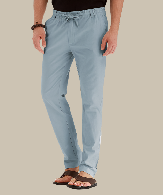 Veelzijdige heren casual zomerbroek, combineert comfort van elastische taille met moderne stijl.