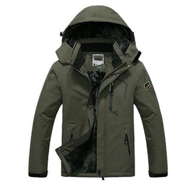 Heren waterdichte winterjas met capuchon, ideaal voor koud weer en regen. Warme buitenjas voor mannen.