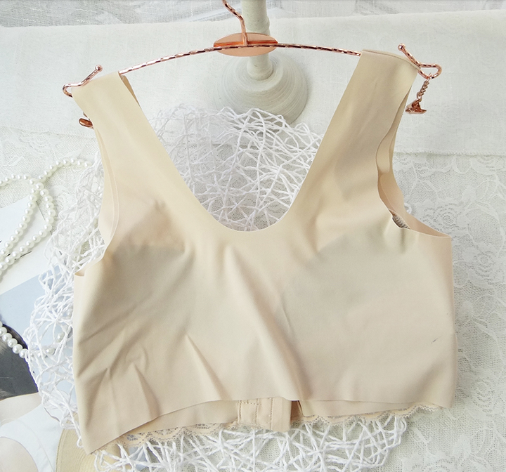 Praktische draadloze dames bh met voorsluiting, naadloos en ademend katoen voor de hele dag comfort.