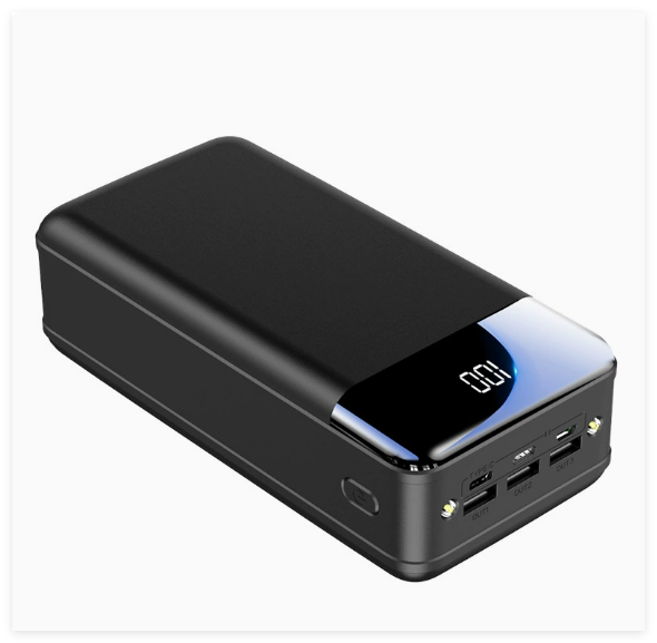 Grote capaciteit 50.000mAh power bank laadt moeiteloos telefoons én laptops tegelijk op.