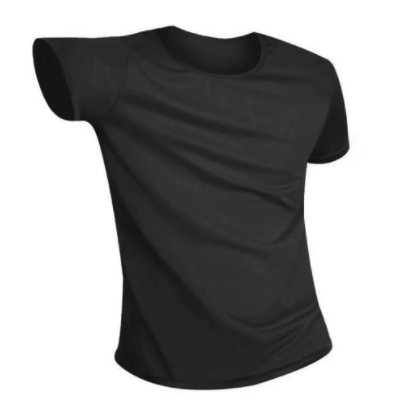 Man draagt vuilafstotend heren T-shirt tijdens wandeling. Blijft schoon in elke omgeving.