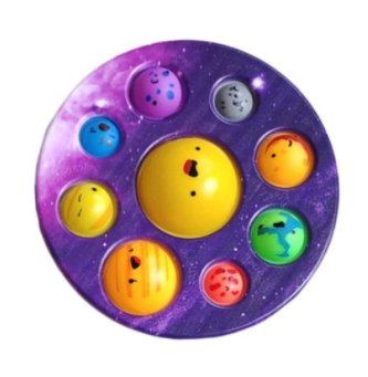 Siliconen fidget speelgoed met planetenprint voor stressverlichting, ideaal voor kinderen & volwassenen.