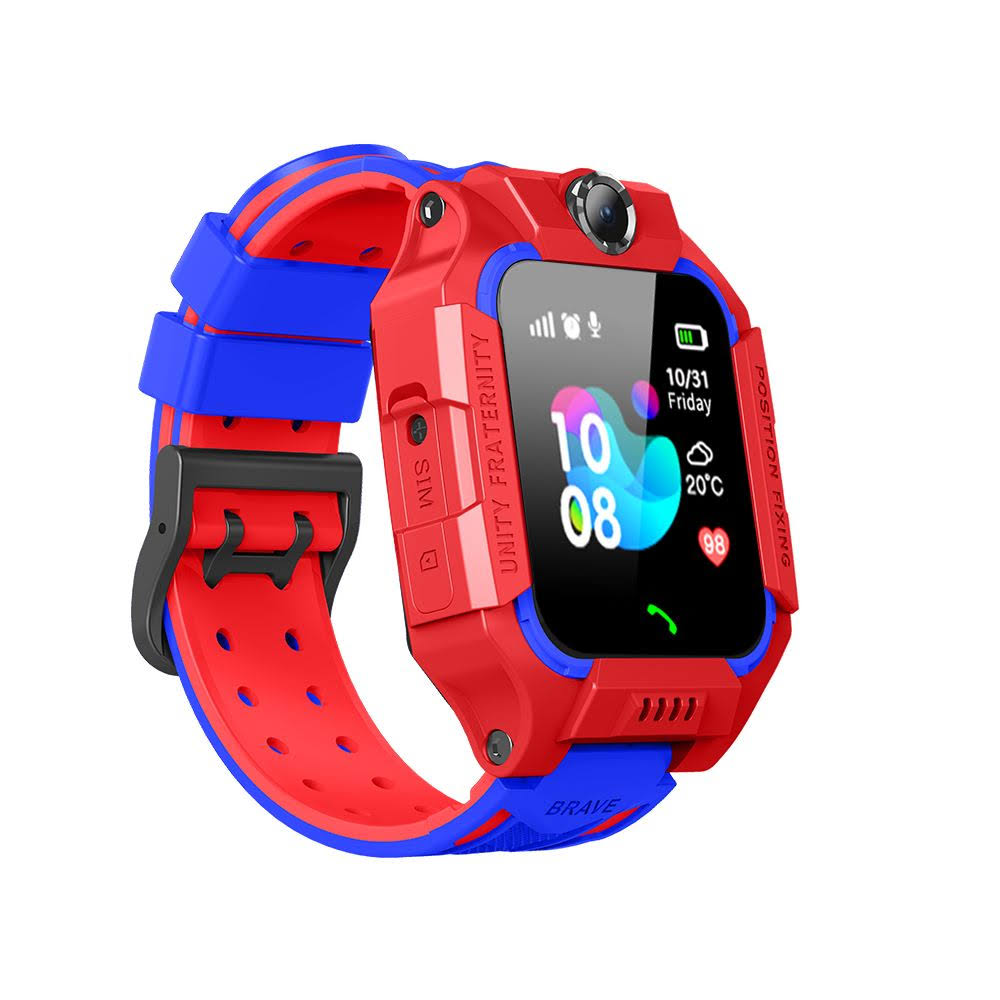 Rode kinder smartwatch met camera & GPS, ideaal voor veilige communicatie. Een telefoonhorloge voor elk kind.