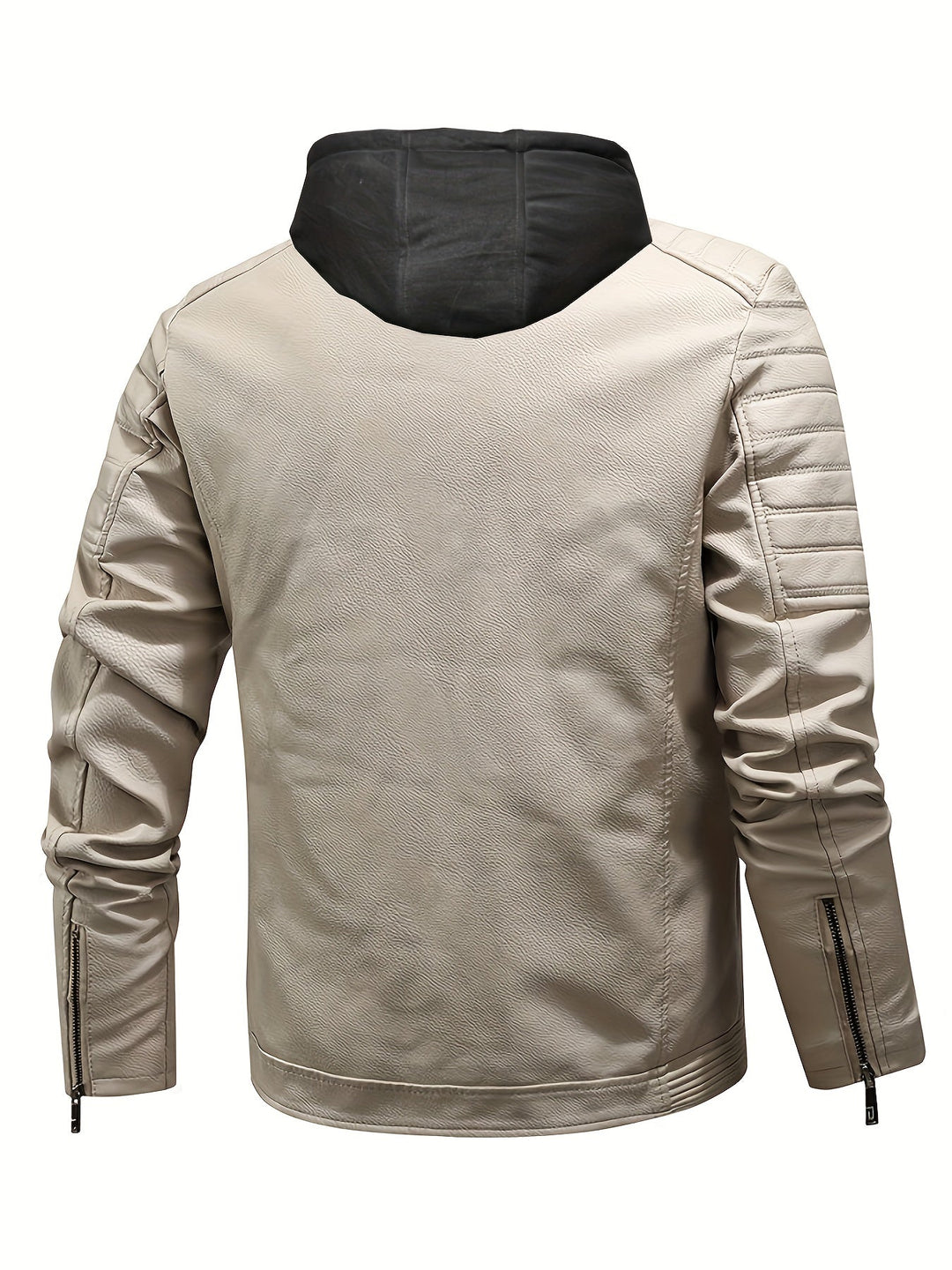 Man draagt Jasper softshelljack met capuchon, waterdicht voor herfstwandelingen.
