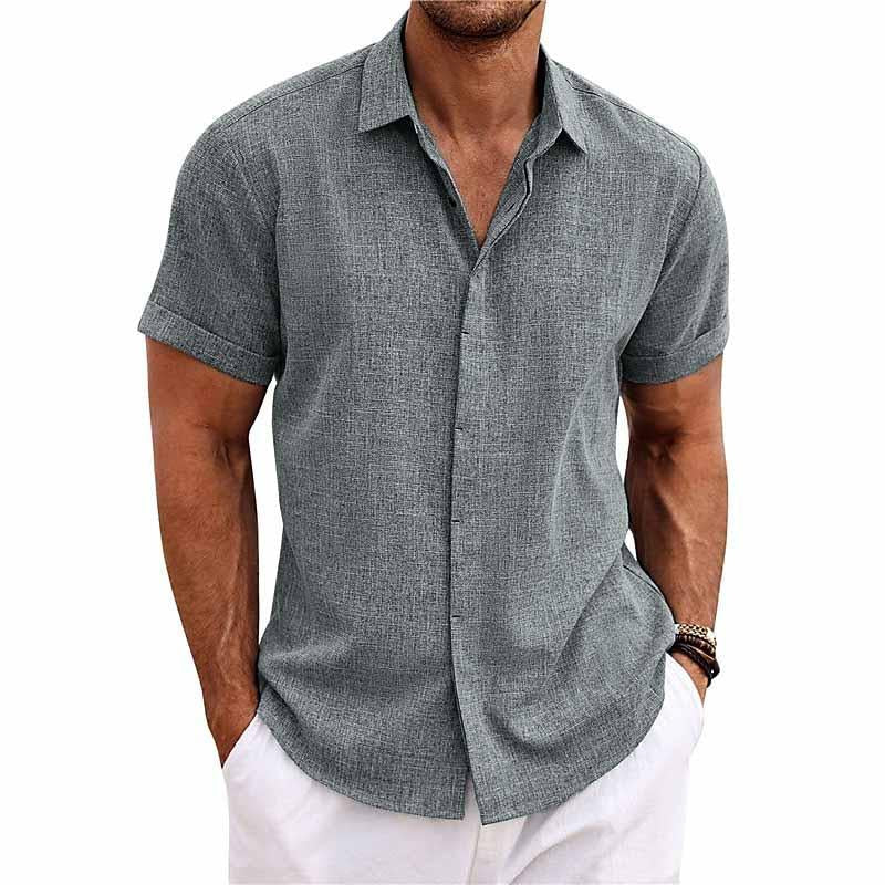 Stijlvol heren shirt met korte mouwen, casual model met reverskraag, essentieel voor elke man.