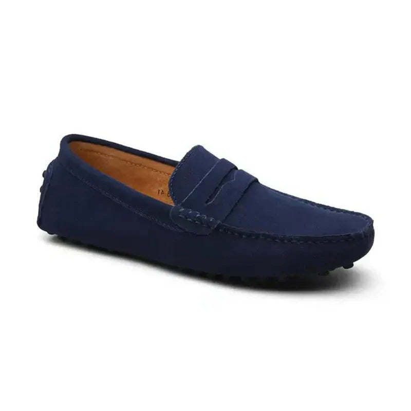 Heren elegante suède driver instappers, perfect voor lente/zomer. Comfortabele en stijlvolle herenschoenen.